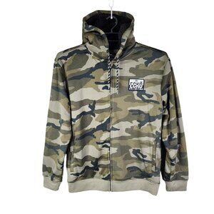 Mens Ecko Unltd Green Camouflage Fleece Hoodie Jacket Full Zip Long Sleeve L